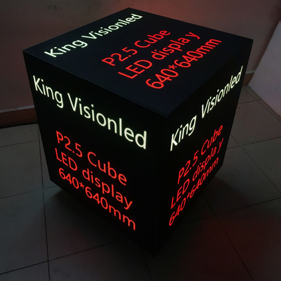 Ángulo completo estéreo formado especial LED de la exhibición de encargo del cubo de Kingvisionled